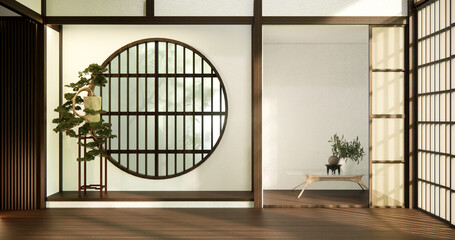 Empty room,Clean japanese minimalist room interior