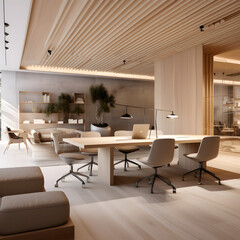 modern wooden office room