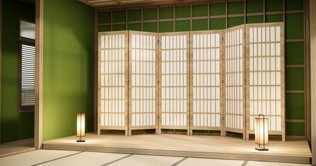 Clean green modern room japanese style.