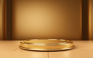 Luxury gold product backgrounds stage or blank podium pedestal on elegance presentation display backdrops
