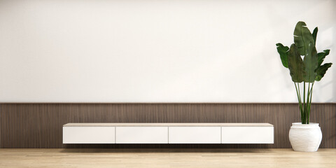 cabinet in modern empty room Japanese - zen style,minimal designs.