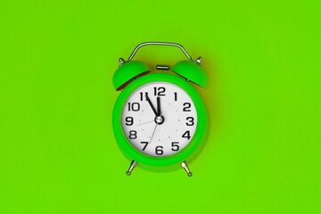 Green  classic desktop clock the green background