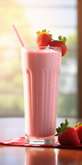 strawberry smoothie with strawberries