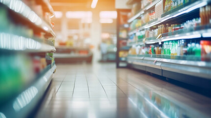 shopping cart in supermarket