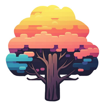 Tree sunset autumn summer