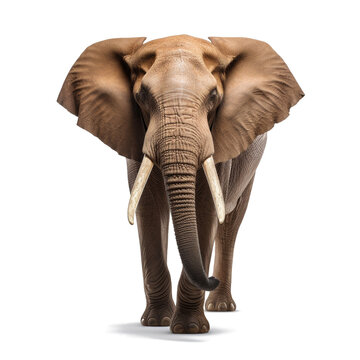 Majestic African Elephant On A Transparent Background (png).