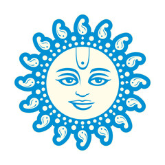 Graha Moon planet symbol. Astrological. Vedic. Jyotish.