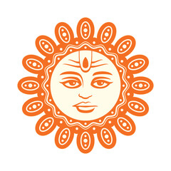 Graha Jupiter planet symbol. Astrological. Vedic. Jyotish. Isolated