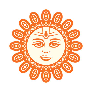 Graha Jupiter planet symbol. Astrological. Vedic. Jyotish. Isolated