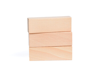 Isolated wooden blocks on a white background