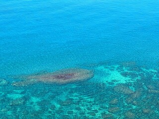 Ocean blue azure turquoise beautiful surface.
