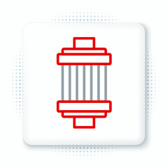 Line Car air filter icon isolated on white background. Automobile repair service symbol. Colorful outline concept. Vector