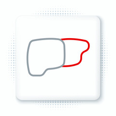 Line Human organ liver icon isolated on white background. Colorful outline concept. Vector