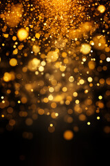 Abstract background with bright yellow and gold particles 