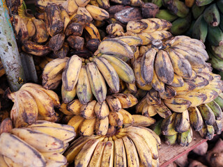 Ripe bananas being sold at the local wet market