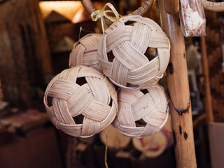 Rattan ball used in South East Asian countries for leisure sports called Sepak Takraw