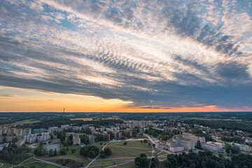 sunset over the city