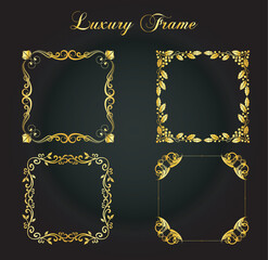 vector gradient golden luxury frame templates 