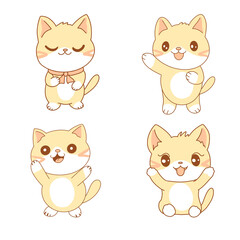 set of cats, illustration 