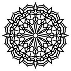 Vector mandala. Lace pattern. Ornamental round ornament. Abstract illustration. Snowflake
