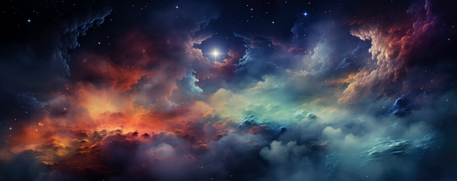 Colorful space galaxy cloud 