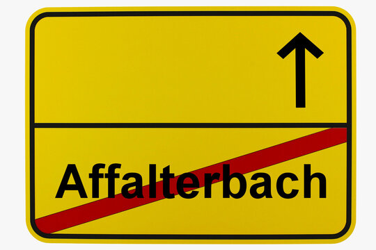 Illustration eines Ortsausgangsschildes von Affalterbach in Baden-Württemberg	
