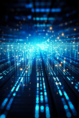 Fototapeta premium High-speed binary code in data center background