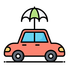 Auto Insurance Line Color Icon