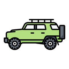 Jeep Line Color Icon