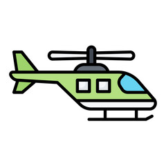 Helicopter Line Color Icon