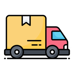 Delivery Truck Line Color Icon