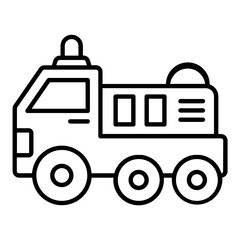 Fire Truck Line Icon