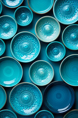 Turquoise ceramic background 