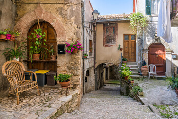 Fototapeta na wymiar Scenic sight in Poggio Catino, picturesque village on the Province of Rieti, Lazio, central Italy.