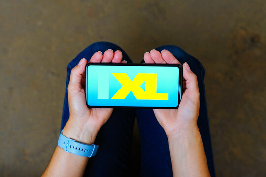 July 16, 2023, Brazil. In this photo illustration, the IXL Learning logo seen displayed on a smartphone.