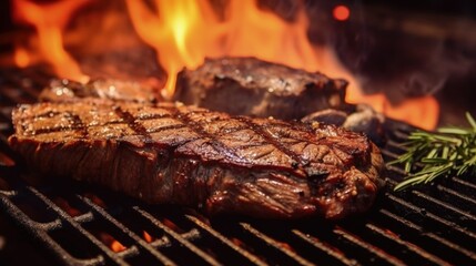 Grill Perfection: Savory Charcoal-Grilled Steak that Melts in Your Mouth. Generative AI