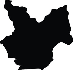 Silhouette map of Choluteca Honduras with transparent background.