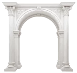 Deurstickers Classic column arch isolated on white © CoolGraphics