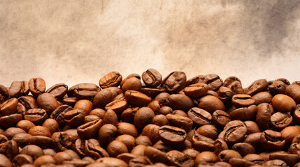 Coffee beans on a neutral background.
Generative AI