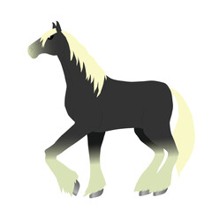 thoroughbred arabian dark mare with light mane
