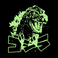 Godzilla vector graphic T shirt design. Apparel clothing prints eps svg png. Monster vintage graphics designs posters stickers. Download it Now in high resolution format and print it in any size