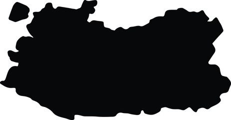 Silhouette map of Ciudad Real Spain with transparent background.