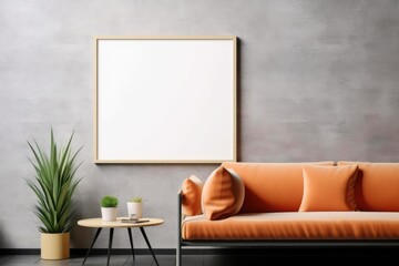 A blank picture frame mockup, ready to be filled with your favorite artwork or photograph. Generative AI