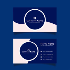 Stylish Blue and White Business Card Design