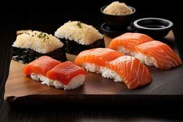 Set of sushi and rolls 