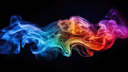 Fototapeta na wymiar Abstract motion graphic background, Colorful creative smoke waves on black background.