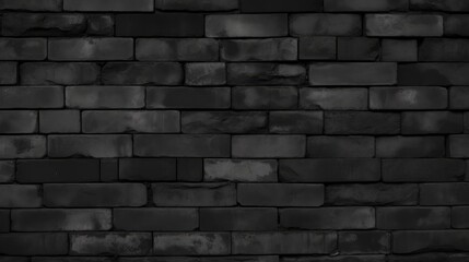 Dark black rustic brick wall texture background.