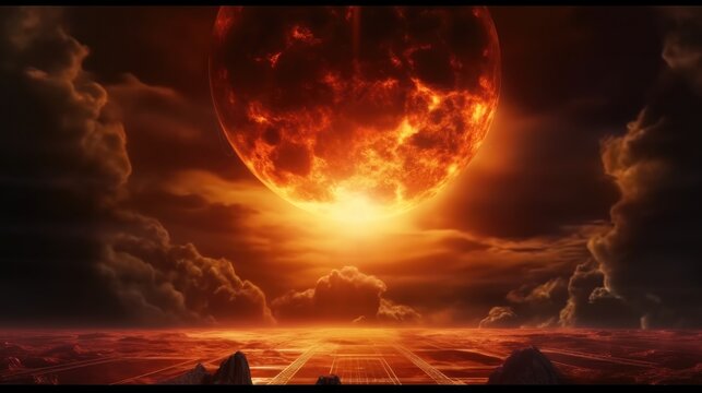 Burning Earth in Flames, Earth in hell.