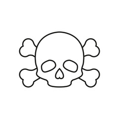 Skull and Bones vector icon. danger illustration sign. poison symbol or logo.