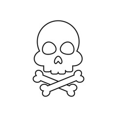 Skull and Bones vector icon. danger illustration sign. poison symbol or logo.